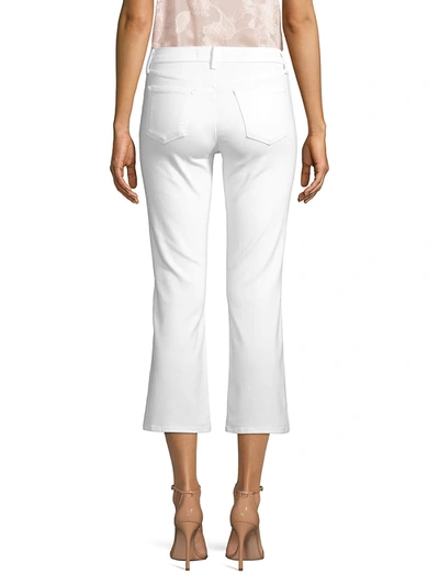 Shop J Brand Women's Selena Mid-rise Faux-pearl Crop Bootcut Jeans In Ionized