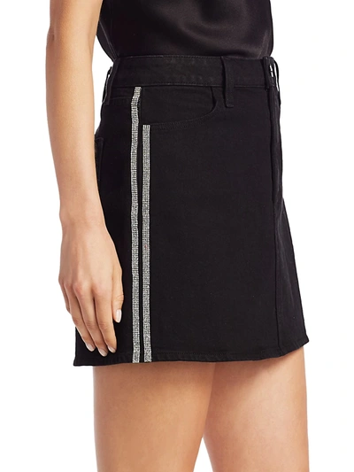 Shop Alice And Olivia Women's Side Stripe Mini Skirt In Comfort