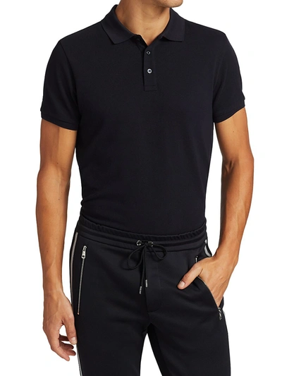 Shop Moncler Men's Cotton Polo Shirt In Navy