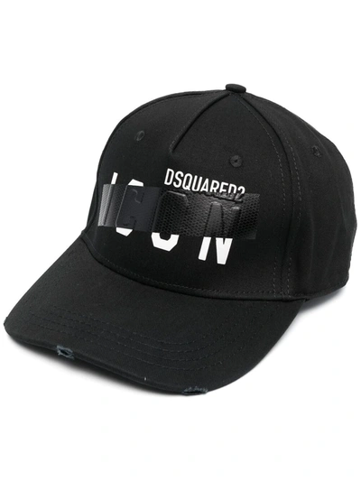 Shop Dsquared2 Be Icon Six-panel Cap In Schwarz