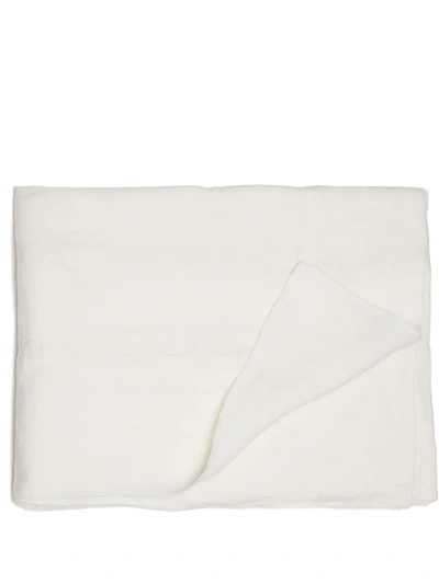 Shop Once Milano Large Linen Tablecloth In Weiss