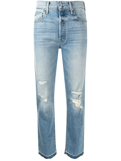 Shop Mother High-waisted Hiker Hover Jeans In Blau