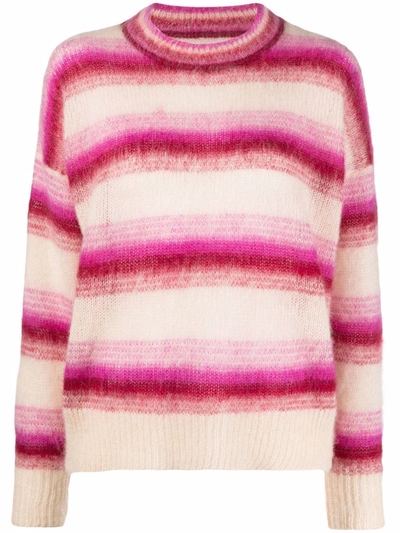 Shop Isabel Marant Étoile Drussell Striped Knit Jumper In Nude