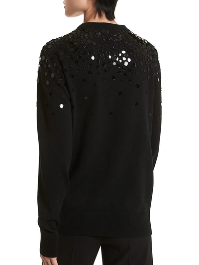 Shop Michael Kors Mirror Embellished Cashmere Sweater In Black