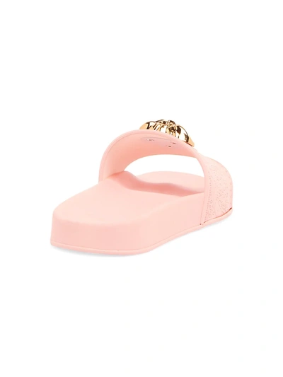 Shop Versace Palazzo Pool Slides In Bianco Nero