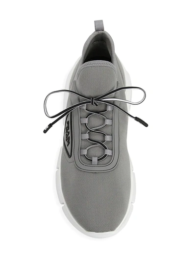 Shop Prada Women's Knit Sneakers In Bianco Nero