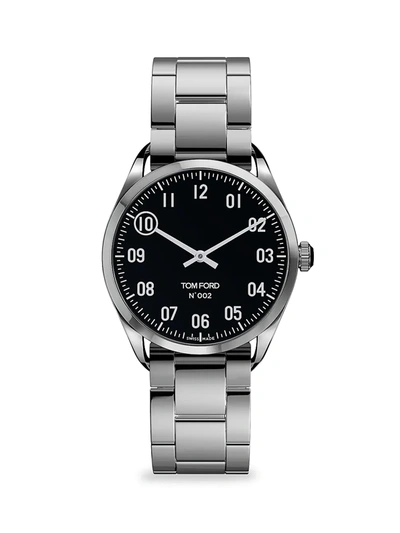 Shop Tom Ford Men's No. 002 Stainless Steel Automatic Dial, 40mm, With Bracelet Strap In Black Silver