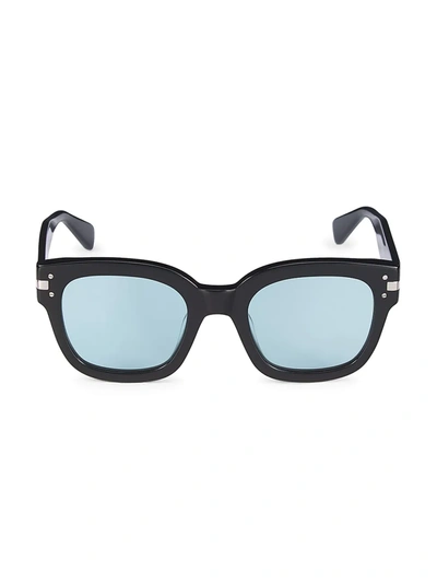 Shop Amiri Men's 51.5 Mm Classic Logo Sunglasses In Black Blue