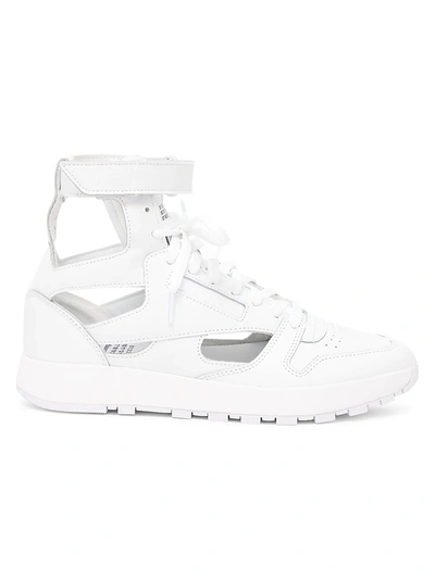 Shop Maison Margiela Men's  X Reebok Classic Leather Tabi High-top Sneakers In White