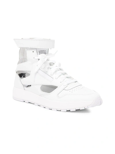 Shop Maison Margiela Men's  X Reebok Classic Leather Tabi High-top Sneakers In White