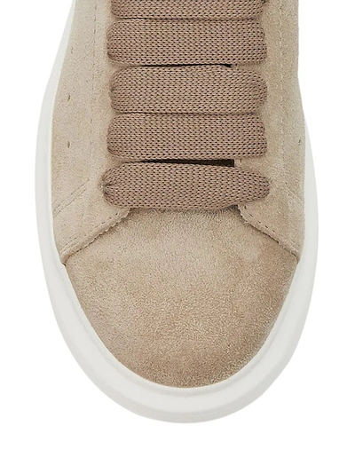 Shop Alexander Mcqueen Women's Oversized Suede Sneakers In Dove Grey