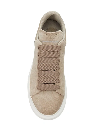 Shop Alexander Mcqueen Women's Oversized Suede Sneakers In Dove Grey