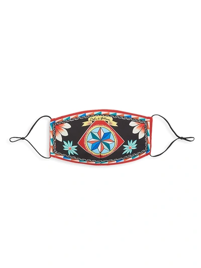 Shop Dolce & Gabbana Reusable Heritage Print Cloth Face Mask In Neutral