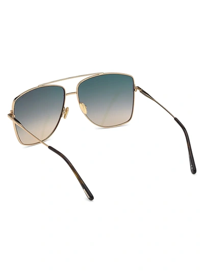 Shop Tom Ford Women's Reggie 61mm Navigator Sunglasses In Blue Gold