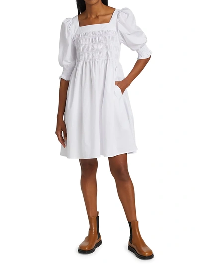 Shop Gestuz Lena Smocked Dress In White