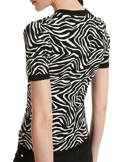 Shop Michael Kors Zebra Print Sweater In Modern Zebra Black Ivory