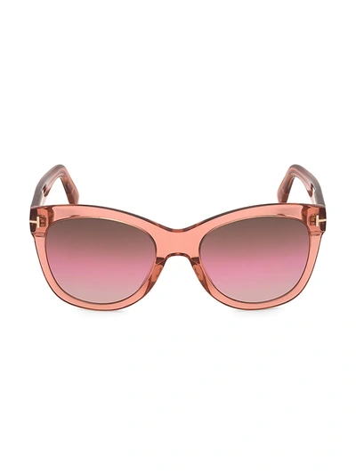 Shop Tom Ford Women's Wallace 54mm Cat Eye Sunglasses In Coral Pink