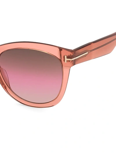 Shop Tom Ford Women's Wallace 54mm Cat Eye Sunglasses In Coral Pink