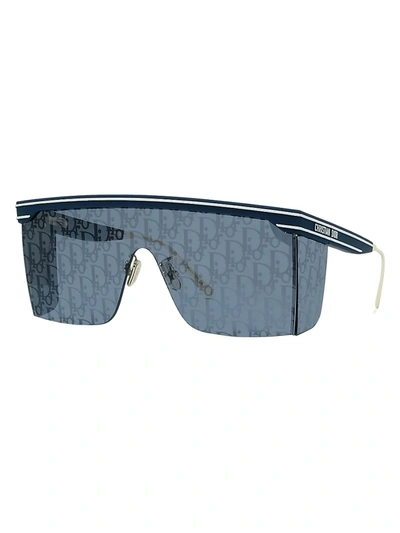 Shop Dior Women's Club M1u Shield Sunglasses In Blue