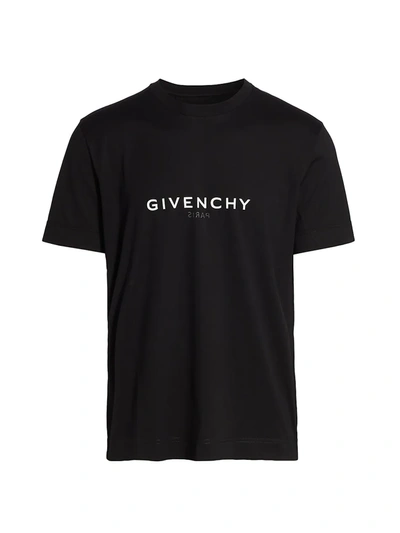 Shop Givenchy Men's Slim-fit Crewneck T-shirt In Black