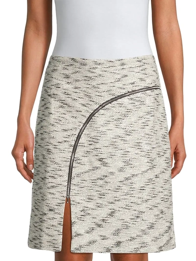 Shop Milly Phoenix Yarn Dye Knit Skirt In Black White