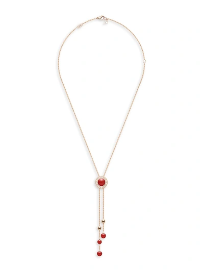 Shop Piaget Women's Possession 18k Rose Gold, Carnelian & Diamond Lariat Pendant Necklace
