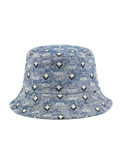 Shop Mcm Men's Vintage-style Jacquard Bucket Hat In Blue