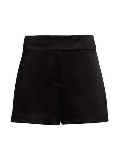 Shop Alice And Olivia Mara Crossover Shorts In Black
