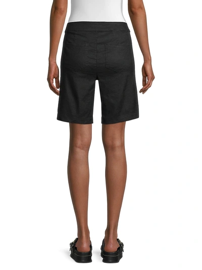 Shop Nydj Modern Linen Bermuda Shorts In Poppy