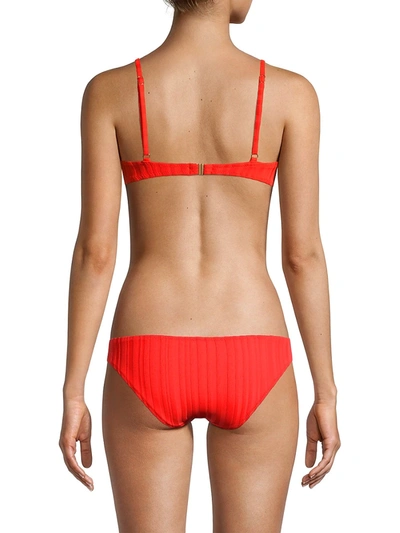 Shop Solid & Striped The Eva Ribbed Bikini Top In Solid Rib Candy Red