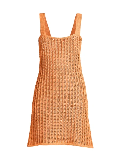 Shop Solid & Striped The Ryan Crochet Dress In Cantaloupe