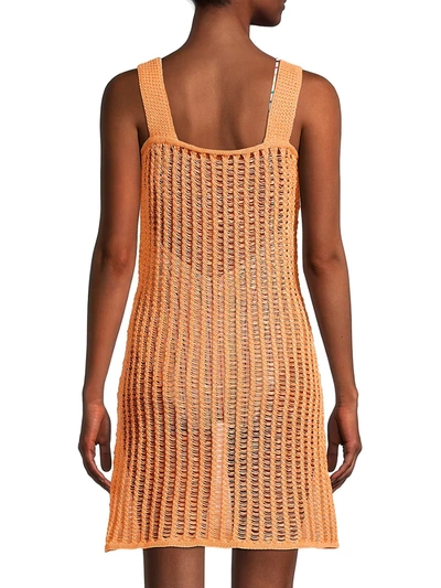 Shop Solid & Striped The Ryan Crochet Dress In Cantaloupe