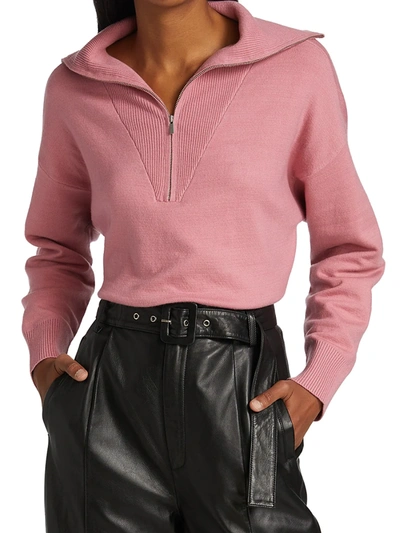 Shop Gestuz Talligz Quarter Zip Sweater In Cashmere Rose