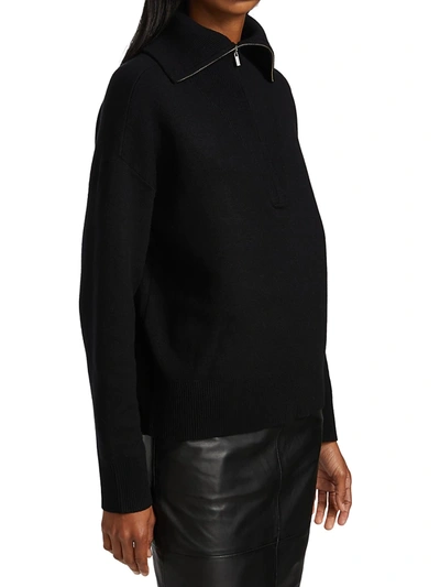 Shop Gestuz Talligz Quarter Zip Sweater In Black