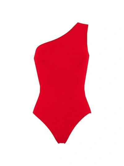 Shop Eres Effigie One-shoulder One-piece Swimsuit In Red