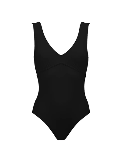 Shop Eres Women's Hold Up Plunge V-neck One-piece Swimsuit In Noir