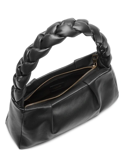 Shop Demellier Genova Leather Braided Shoulder Bag In Black