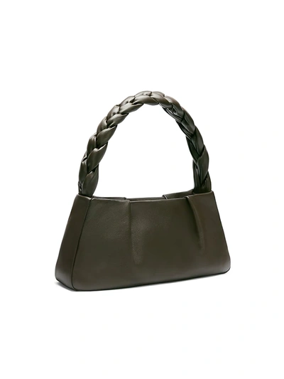 Shop Demellier Genova Leather Braided Shoulder Bag In Black