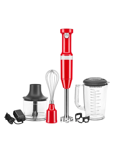 Shop Kitchenaid Cordless Variable Hand Blender In Passion Red