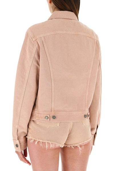 Shop Saint Laurent Powder Pink Denim Jacket  Pink  Donna S