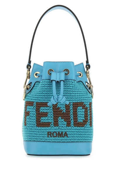 Shop Fendi Light Blue Cotton Small Mon Tresor Bucket Bag Lightblue  Donna Tu