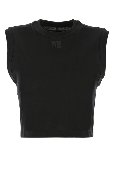 Shop Alexander Wang T Black Cotton Tank Top  Black T By Alexander Wang Donna Xs