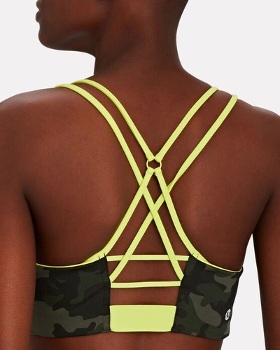 Shop All Access Chorus Camouflage Sports Bra In Olive/army