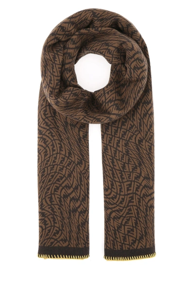 Shop Fendi Embroidered Wool Blend Scarf  Nd  Uomo Tu