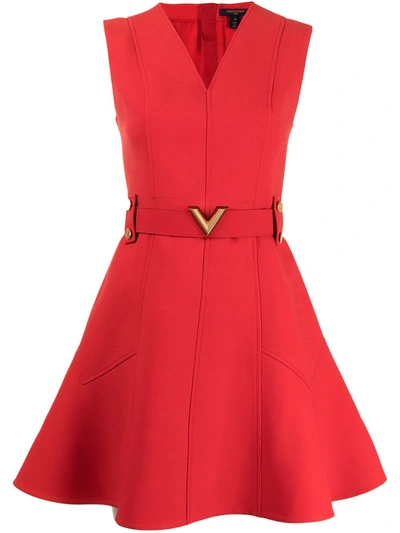 Pre-owned Louis Vuitton  Flared Minidress In Red