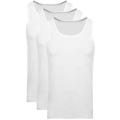 Shop Boss Business Boss Triple Pack Vest T Shirts White
