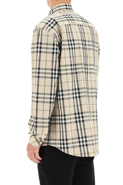 Shop Burberry Causey Button-down Shirt In Beige,black,white