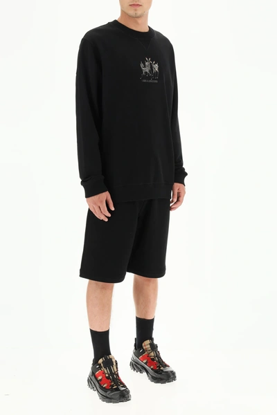 Shop Burberry Berkley Sweatshirt With Fawn Embroidery In Black