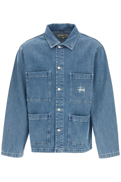 Shop Stussy Chore Denim Jacket In Blue