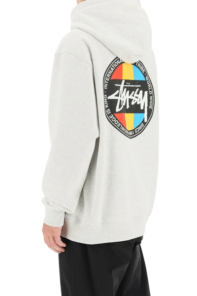 Shop Stussy Classic Stock Dot Hoodie In Grey